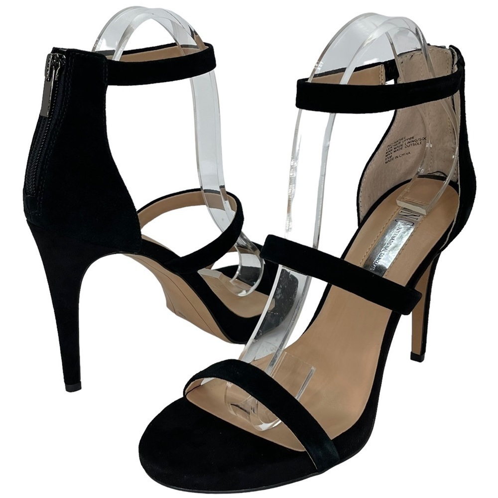 INC Sadiee Black Suede Leather Womens Heels Size 8.5M - Picture 12 of 12